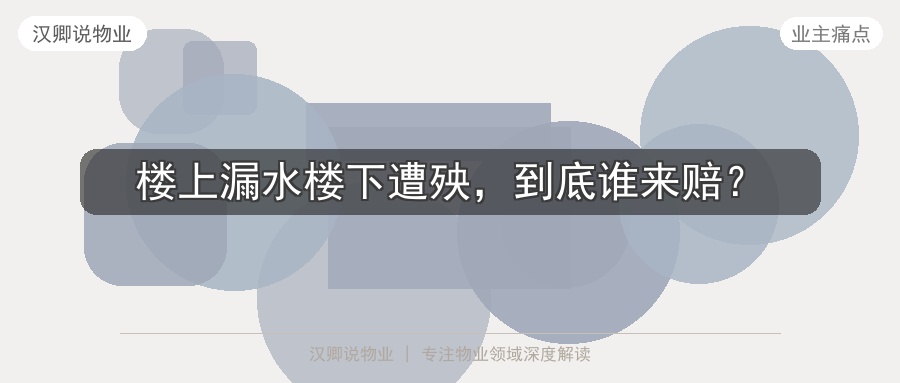 楼上漏水楼下遭殃，到底谁来赔？